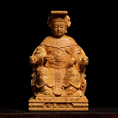 Abstract Sculpture Mazu Statues Sea God Buddha Carvings Solid Wood Home Decorations