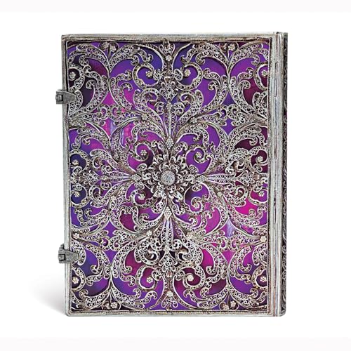 Aubergine Ultra Lined Hardcover Journal, 240pg, 120GSM by Paperblanks (Silver Filigree Collection)