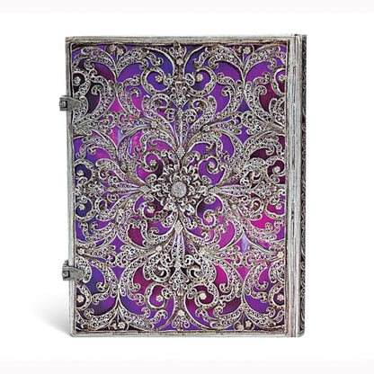Aubergine Ultra Lined Hardcover Journal, 240pg, 120GSM by Paperblanks (Silver Filigree Collection)