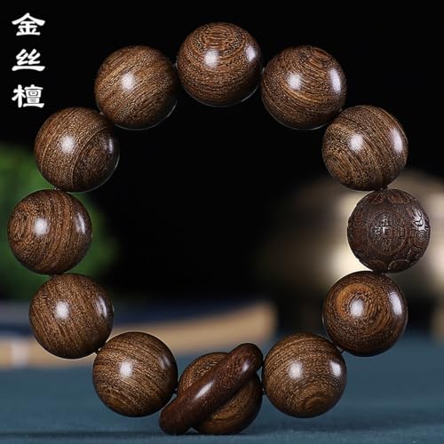 Zen Dear Unisex Natural Silkwood Tibetan Buddhism Meditation Prayer Bead Necklace Japa Mala Beads Bracelets - style: 20mm x 12 Beads Carving+Ring