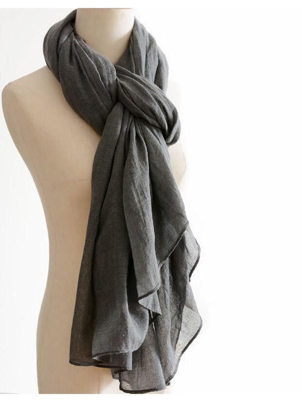 Jeelow Solid Color Scarf Wrap Shawl for Women Men – Soft Lightweight Head Scarf, All Season, Travel Beach Office Daily Wear - color: Dark Grey