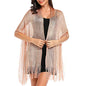 vimate Sparkling Metallic Shawls and Wraps for Evening Party/Wedding/Formal Dresses (With Free Buckle) - color: T#. Salmon (With Salmon Buckle)