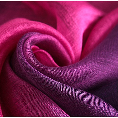 Cotton Silk Scarf Elegant Soft Wraps Color Shade Scarves for Women - color: Rose Red
