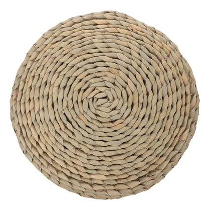 Zerodeko Cotton Filled Meditation Cushion Handmade Straw Woven Yoga Seat Pad Decorative Mat