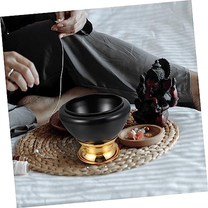 1pc Tibetan Singing Bowl Meditation Bowl for and Mindfulness Unique Black Copper Sound Wear-resistant Design for Home Decor and Relaxation