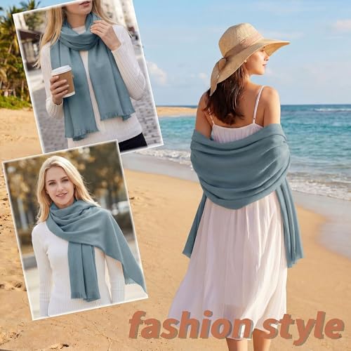 Pashmina shawls and wraps for Evening Dresses Scarf for Women Winter Shawl Wraps for Women Weedings - color: Blue