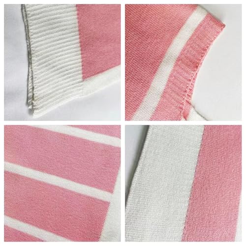 Sweater Shawl Wraps for Women Fashion Knitted Shoulder Shawls Ponchos Travel Casual Sweaters Scarf Cape Wraps - color: 10 Pink/White Stripe
