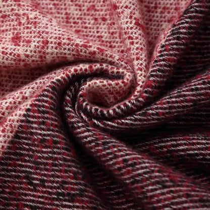 Women Shawl Wrap Poncho Cape Cardigan Open Front Coat Warm Scarf for Spring Fall Winter Cold Weather Days - color: Dark Red