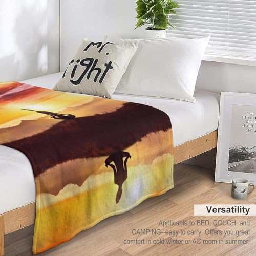 Fleece Blanket Yoga Meditation Printed Super Soft Flannel Adult Comfort Blanket Washable Lightweight Blanket for Sofa Bed Office 50x70 Inch