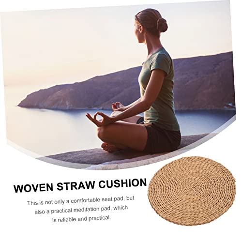 Levemolo Woven Rounded Seat Mat Thicken Meditation Mat Flexible Simple Beauty