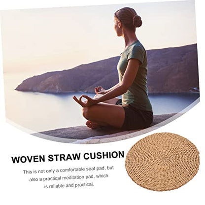 Levemolo Woven Rounded Seat Mat Thicken Meditation Mat Flexible Simple Beauty
