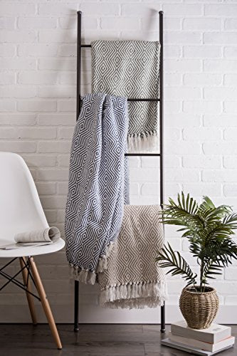 DII Diamond Throw Collection Woven Cotton, 50x60, French Blue