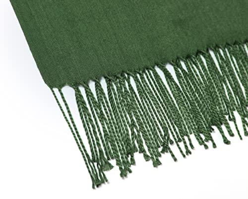 Cindy & Wendy Pashmina Shawls and Wraps Scarf for Women Soft Large Winter Shawl for Evening Dress Wedding Party - color: Dark Green Forest