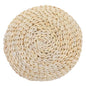 Straw Weave Yoga Seat Mat 30x6cm Space Cotton Filled Hand-Woven Meditation Cushion Lightweight Worship Cushion for Home and Zen Practice