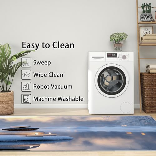 Zen Rugs for Bedroom - Zen Garden Rug 5x8, Zen Spa Area Rugs for Living Room Bedroom, Washable Non Slip Soft, Spiritual Meditation Carpet, Zen Garden Home Decor & Gifts - size: 5 x 8 ft