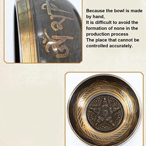 Tibetan Singing Song Bowl,Retro Bronze Chime,Bronze Chime Ornaments, Meditation Bowl, Music Therapy(11.5cm) - size: 11.5cm