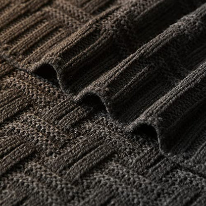 Aormenzy Soft Cozy Acrylic Throw Blanket, Cable Knit for Couch, Sofa, Bed - Black (1.7lb) - color: Black