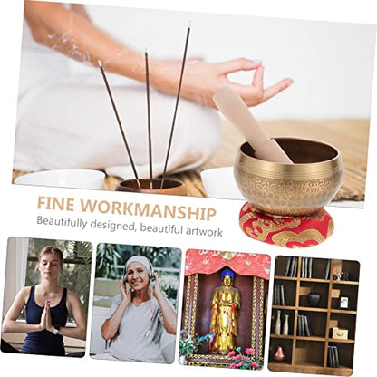 1set Sound Singing Bowl for Meditation and Mindfulness Includes Wooden Rod and Washer for Sound Therapy and Relaxation