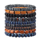 MILAKOO Mens Beaded Bracelets Tribal Wooden Elastic Adjustable Prayer Beads Wrap Cuff for Women - color: L: 10pcs