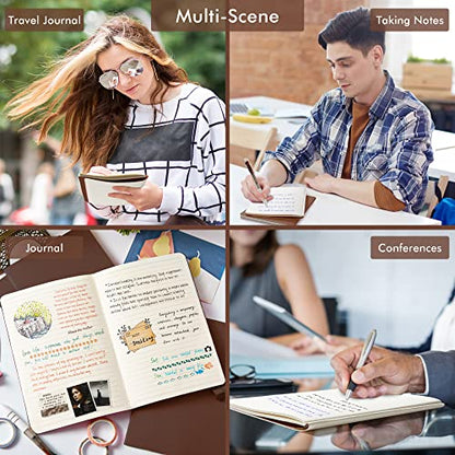 feela 8 Pack Soft Cover Journal Bulk, Notebooks College Ruled for Work, Lined Travel Journal for Women Men, Note Taking Notebook School Supplies Business Writing, 8.2” x 5.5”, A5, Brown - color: 8 Brown