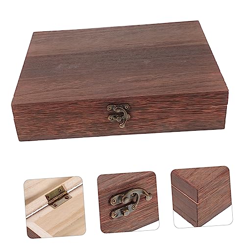 GLEAVI Wooden Storage Trunk Flip Storage Box Simple Case for Jewelry Practical Container