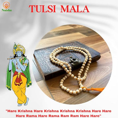 NAISHA Original Gaumukhi Japa Mala Bag Bead Mala/Necklace,Handmade Religious Japa/Meditation Mala/Vashikaran Attraction and Devi Siddhi 108 beads - color: Basil Mala + Bag, style: Basil Mala + Bag