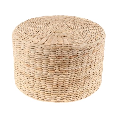 12inch Straw Cushion Tatami Floor Meditation Pillows Buckwheat Couch for Home Decor(30x30x20cm)