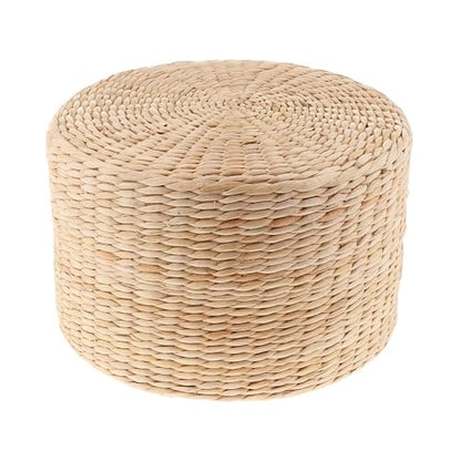 12inch Straw Cushion Tatami Floor Meditation Pillows Buckwheat Couch for Home Decor(30x30x20cm)
