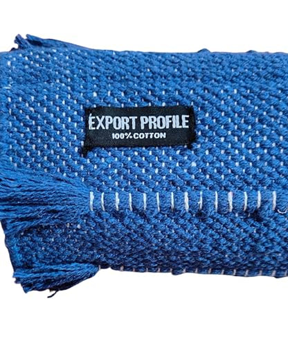 Indian Handmade100 % Organic Anti Skid Multi Colour Cotton Yoga Mat - Eco-Friendly Hand-Woven Rug - Non-Slip & Thick (24”x72”x5mm) for Hot yoga & Everyday Fitness at Home - Comfortable & Foldable Extra-Long Mat - color: Royal Blue