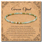 BONNY BOXX Natural Genuine Gemstone Faceted Round Beads Bracelets, 3mm Adjustable Stretchy Tiny Faceted Black Tourmaline Bracelet, Healing Crystal Reiki Chakra Dainty Jewelry Fashion Gifts - color: Green Opal