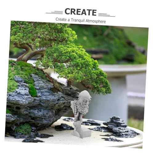 1pc Small Buddha Statue Decorative Zen Figurine for Home and Garden Compact Design Celestite Powder Material for Bonsai Arrangements and Indoor Decor