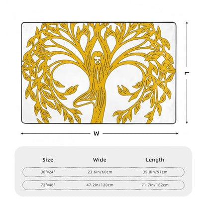 Yoga Life Tree Super Soft Flannel Area Rug - Multi-Use Floor Mat for Bedroom, Yoga Corner & Play Spaces