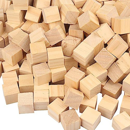 700 Packs Wooden Blocks for Crafts, 0.8 Inch Pine Wood Cubes, Wooden Cubes for Paint, Stamp, Decorate, DIY Projects and Personalized Gifts,by GNIEMCKIN. - size: 700 Packs 0.8 Inch