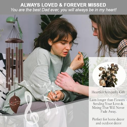 Memorial Sympathy Wind Chimes for Loss of Loved One 32'', Cardinal Wind Chimes in Memory of a Loved One, Cardinal Memorial Gifts, Bereavement Condolence Remembrance Gifts,Bronze - size: 32 inches