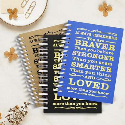 3Pcs A6 Spiral Notebook,Inspirational Journal,Motivational Journal for Women Men,Spiral Journal Notebook College Ruled Daily Diary for School,Travel,Business,Work (3Pcs-A6 Always Mix Dark) - color: 3pcs-a6 Always Mix Dark