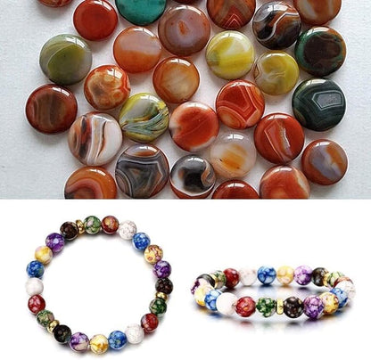 Healing Crystals Bracelet Handmade Natural Gemstones Beads Elastic Natural Stone Yoga Beads Bracelet Heart-Shaped, Modern Artisanal Beaded Unisex 7.6 inches Turquoise - color: White