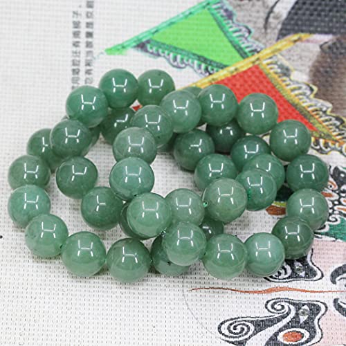 Keleny Natural Gem Semi Precious Gemstones 14mm Round Beads Crystal Stretch Bracelets 7 Inch Unisex - color: 14mm Green Aventurine