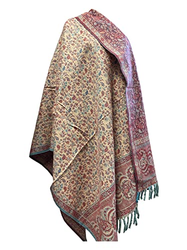 DUSTY PURPLE FLORAL SCARF LUXURY PREMIUM QUALITY HANDMADE FASHION SCAR MADE OF YAK WOOL Shawl Blanket stole unisex Travel Wrap Meditation Soft gift for her