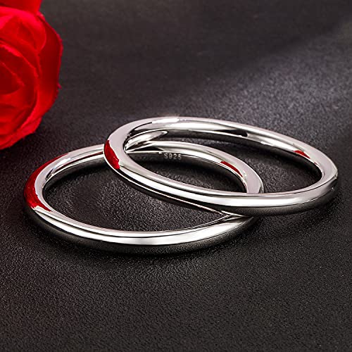 Dankadi Minimalism Women Men 925 Sterling Silver Bracelet Width 7-8MM Diameter 60-65 mm Solid Smooth On Bangle Cuff Fashion Fine Jewelry Gifts - color: Width 7MM 1 Piece, size: 2.78 inches