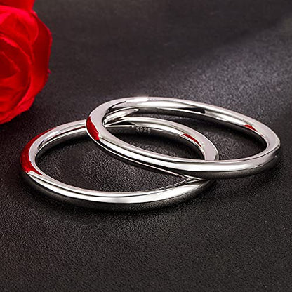 Dankadi Minimalism Women Men 925 Sterling Silver Bracelet Width 7-8MM Diameter 60-65 mm Solid Smooth On Bangle Cuff Fashion Fine Jewelry Gifts - color: Width 7MM 1 Piece, size: 2.78 inches