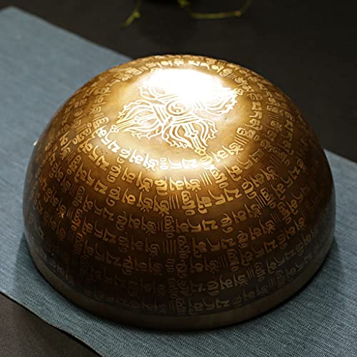 Singing Bowl Handmade Buddha Sound Bowl Meditation Singing Bowl Copper Chime Bowl Meditation Sound Bowl Ornament，16CM - size: 16CM