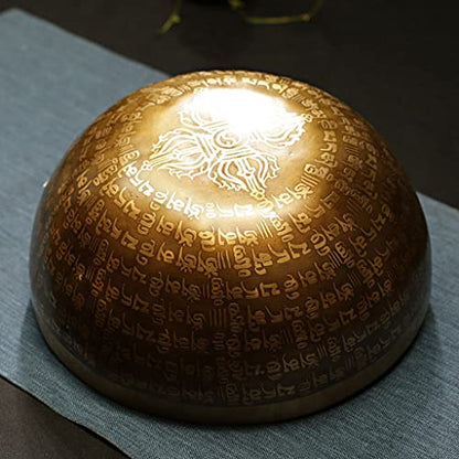 Singing Bowl Handmade Buddha Sound Bowl Meditation Singing Bowl Copper Chime Bowl Meditation Sound Bowl Ornament，16CM - size: 16CM