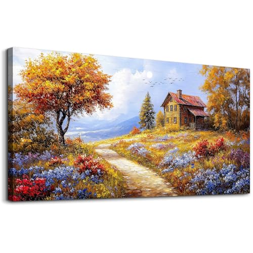 ZUITINGHUA Canvas Wall Art For Living Room Large Wall Decor For Office Bedroom Decorations Yellow Tree Landscape Pictures Farmhouse Painting Artwork Room Wall Mural Aesthetic Home Decor 30x60 In - color: Yellow Tree 1, size: 60"L x 30"W