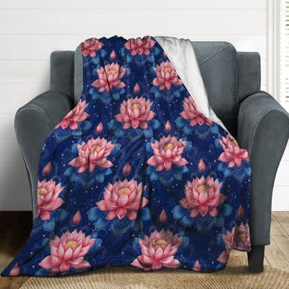 Yoga Meditation Lotus Throw Blankets Bed Blanket Couch Decorative Throw Blankets Soft Living Room Bedroom - size: 50"*60"（130*150cm）