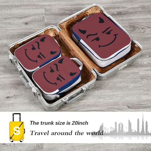 3 Piecing Packing Travel Bag Polyester Closet Storage Organizer, Mischievous Devil Look (3 Set) - color: Mischievous Devil Look