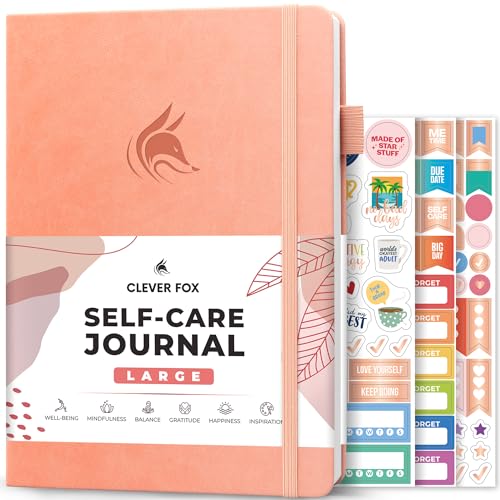 Clever Fox Self-Care Journal – Wellness & Daily Reflection Notebook – Mental Health & Personal Development Journal – Self-Care, Meditation & Mood Journal for Women & Men – Large (Peach Pink) - color: Peach Pink, size: Smaller Than A4 (7x10'')