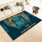 Meditation Tibetan Style Gold Blue Washable Rug 4x6 ft, Ultra Soft Large Area Rug Non Slip Rug Foldable, Blue Stain Resistant Rugs for Living Room Bedroom, Modern Low Pile Fuzzy Decor Rug - size: 4x6 ft