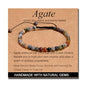 MASSIVE BEADS Handmade Yoga Natural Stone Crystal Healing Power Energy Gifts for Unisex Adult Bracelet Macrame Adjustable - color: Indian Agate(Peaceful), size: 4mm