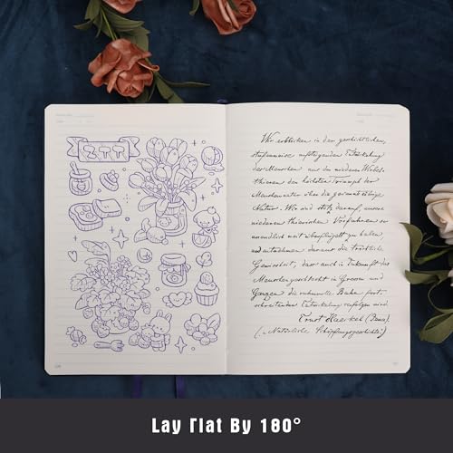 TIEFOSSI Lined Journal Notebook for Women Men, Leather Journal with Pen, A5 Evil Eye Hardcover Notebook for Work, Journaling, Travel & School, 100 GSM Thick Paper, 320 Numbered Pages, 6.2 x 8.3 in - color: Navy