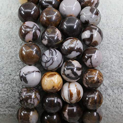 Amandastone Natural Gemstone 8mm Round Beads Stretch Bracelet 7 Inch - color: African Pink Agate